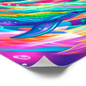 Lebendige Delfin-Traumlandschaft – psychedelisches Poster (Ecke)