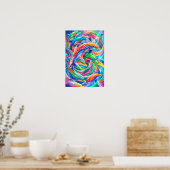 Lebendige Delfin-Traumlandschaft – psychedelisches Poster (Küche)