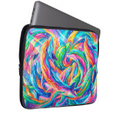 Lebendige Delfintraumlandschaft – psychedelische B Laptopschutzhülle (Vorne Rechts)