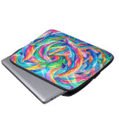 Lebendige Delfintraumlandschaft – psychedelische B Laptopschutzhülle (Vorne Knopf)