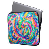 Lebendige Delfintraumlandschaft – psychedelische B Laptopschutzhülle (Vorderseite Links)