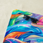 Lebendige Delfintraumlandschaft – psychedelische B Strandtuch (Beispiel)