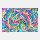 Lebendige Delfintraumlandschaft – Psychedelischer  Geschirrtuch (Horizontal)