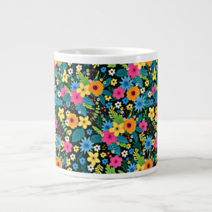 Lebendige Ditsy-Blumen Blumenmuster-Design-43785 Jumbo-Tasse