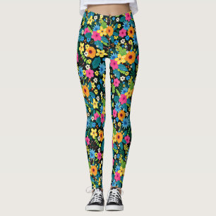 Lebendige Ditsy-Blumen Blumenmuster Design-43785 Leggings