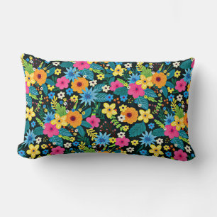 Lebendige Ditsy-Blumen Blumenmuster Design-43785 Lendenkissen