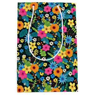 Lebendige Ditsy-Blumen Blumenmuster Design-43785 Mittlere Geschenktüte
