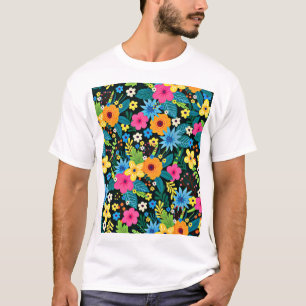 Lebendige Ditsy-Blumen Blumenmuster Design-43785 T-Shirt