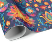 Lebendige Diwali mit Diya-Lampe Geschenkpapier (Rolleneckpunkt)