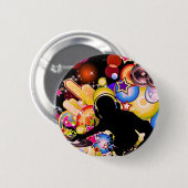 Lebendige DJ-Musik-Wandkunst | Moderner Glänzender Button (Vorne & Hinten)