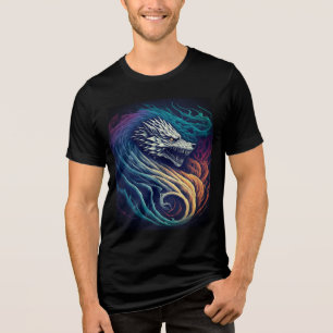 Lebendige Drachenfurie: Kühne Farben, episches Des Tri-Blend Shirt