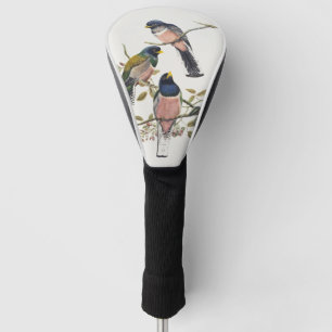Lebendige drei Trogons auf einem Ast sitzend Vinta Golf Headcover