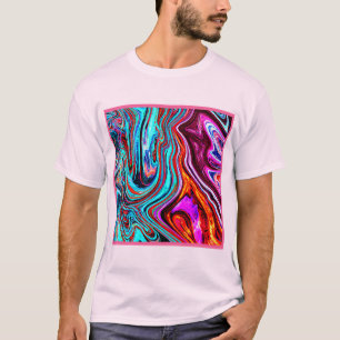 Lebendige Dynamische Farbtöne Abstrakte Muster T-Shirt