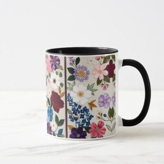 Lebendige, edelsteinfarbene Floralsymphonie Tasse (Rechts)