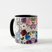 Lebendige, edelsteinfarbene Floralsymphonie Tasse (Vorderseite Links)