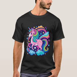 Lebendige Einhorn-Fantasie T-Shirt