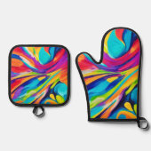 Lebendige Energieexplosion Ofenhandschuh & Topflappen-Set (Vorderseite)