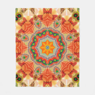 Lebendige Energiefarben: Mandala-Design. Fleecedecke