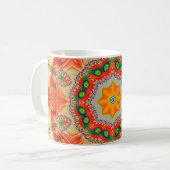 Lebendige Energiefarben: Mandala-Design. Kaffeetasse (Vorderseite Links)