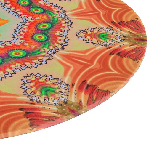 Lebendige Energiefarben: Mandala-Design. Schneidebrett (Ecke)