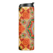Lebendige Energiefarben: Mandala-Design. Thermosbecher (Nach links gedreht)