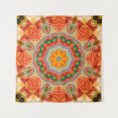 Lebendige Energiefarben: Mandala-Design. Wandteppich (Vorderseite (Horizontal))