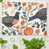 Lebendige Erdig Wasserfarben Vögel - Boho Flair Geschirrtuch (Gefaltet)