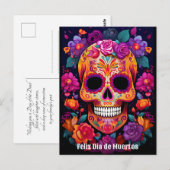 🌹 lebendige Erinnerung: Ein Tribut an Día de Muer Postkarte (Vorne/Hinten)