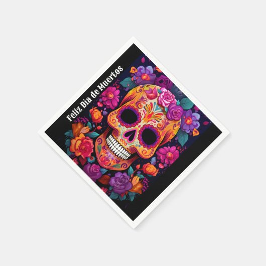 🌹 lebendige Erinnerung: Ein Tribut an Día de Muer Serviette (Ecke)