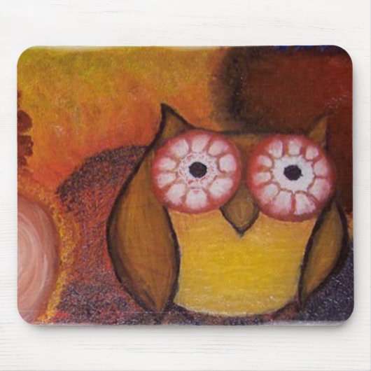 Lebendige Eulen-Mauspad Mousepad (Vorne)