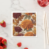 Lebendige Fall Chrysanthemums Asters and Marigolds Serviette (Beispiel)