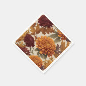 Lebendige Fall Chrysanthemums Asters and Marigolds Serviette (Ecke)