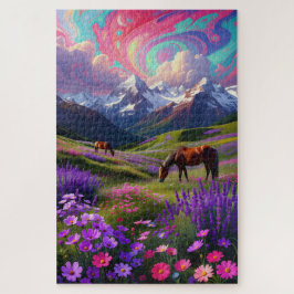 Lebendige Fantasie-Natur - Ölgemälde-Puzzle Puzzle