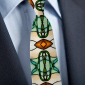 Lebendige Farbe Faux-Buntglas Modernes Muster Krawatte