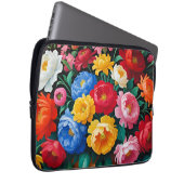 Lebendige Farben, auffallende Blumen, Laptopschutzhülle (Vorne Rechts)