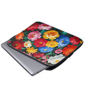 Lebendige Farben, auffallende Blumen, Laptopschutzhülle (Vorne Knopf)