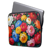Lebendige Farben, auffallende Blumen, Laptopschutzhülle (Vorderseite Links)