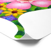 Lebendige Farben der Blumen. Poster (Ecke)