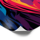 Lebendige Farben der Löwenkunst Poster (Ecke)