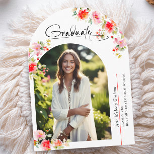 Lebendige Farben Korallen Blumen Abiturankündigung Einladung