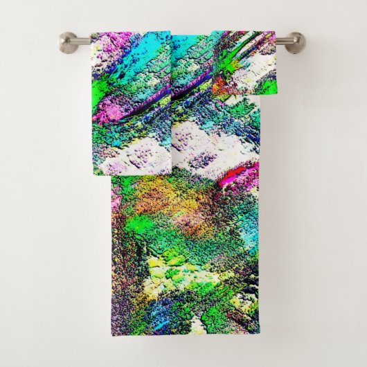 Lebendige Farben - Rustikal und grob wie Raub Badhandtuch Set (Insitu)