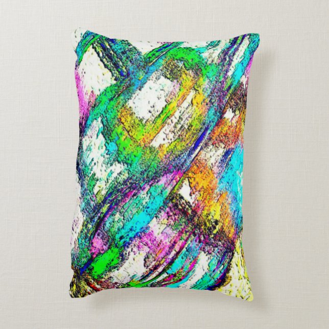 Lebendige Farben - Rustikal und grob wie Raub Dekokissen (Rückseite(Vertikal))