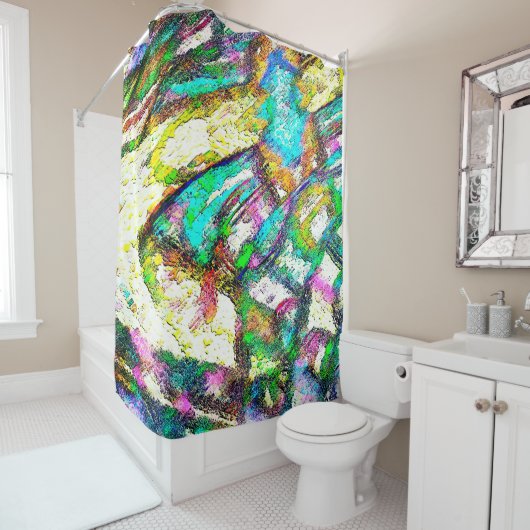 Lebendige Farben - Rustikal und grob wie Raub Duschvorhang (Beispiel)