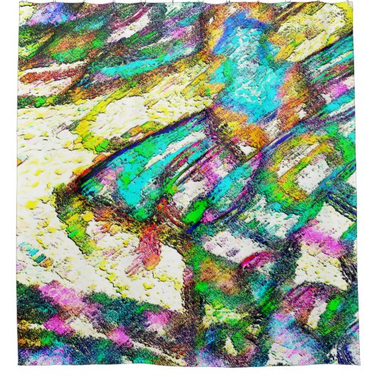 Lebendige Farben - Rustikal und grob wie Raub Duschvorhang (Vorderseite)