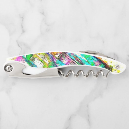 Lebendige Farben - Rustikal und grob wie Raub Kellnermesser (Vorderseite)