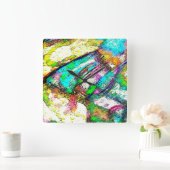 Lebendige Farben - Rustikal und grob wie Raub Quadratische Wanduhr (Zuhause)