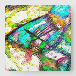 Lebendige Farben - Rustikal und grob wie Raub Quadratische Wanduhr