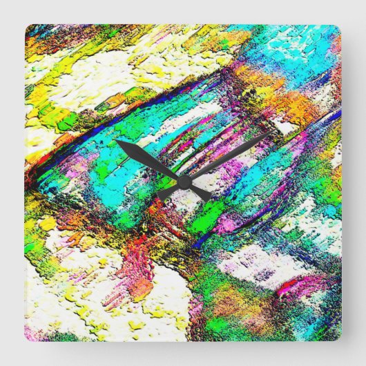 Lebendige Farben - Rustikal und grob wie Raub Quadratische Wanduhr (Vorderseite)