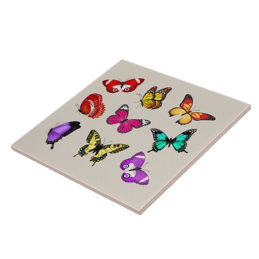 Lebendige Farben Schmetterlinge Fliese (Seite)