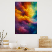 Lebendige farbenfrohe abstrakte Wolkenlandschaft Poster (Küche)